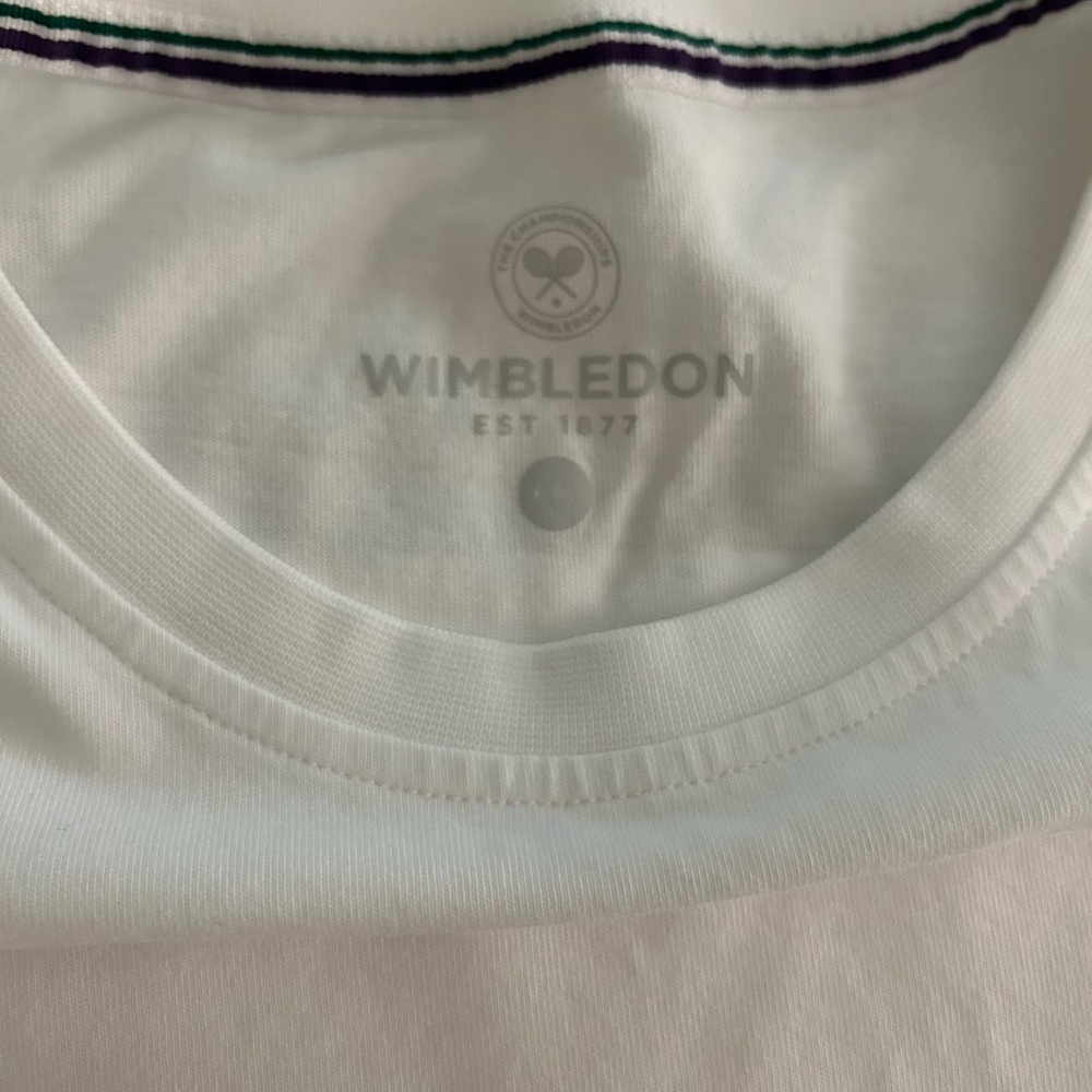 Wimbledon White Tee with Vibrant Embroidery - Picture 4 of 5